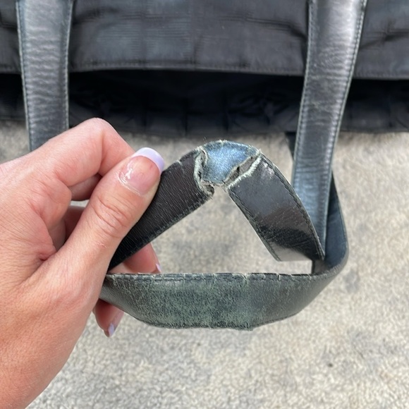 Chanel Travel Line Canvas Leather Tote Bag GM Black Side Buckles Zip Top - Picture 10 of 17